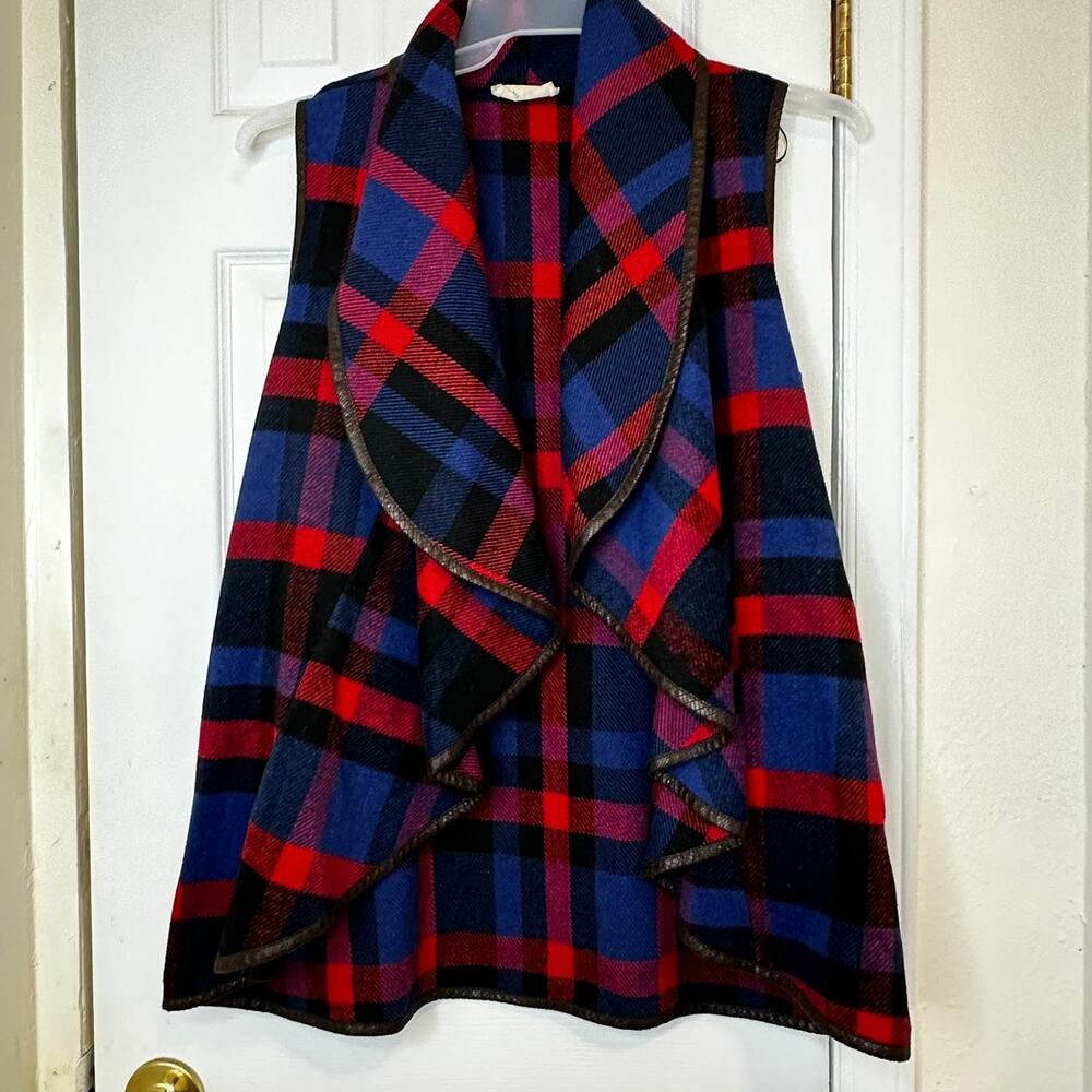 Altered State red and blue cardigan type vest Size Large